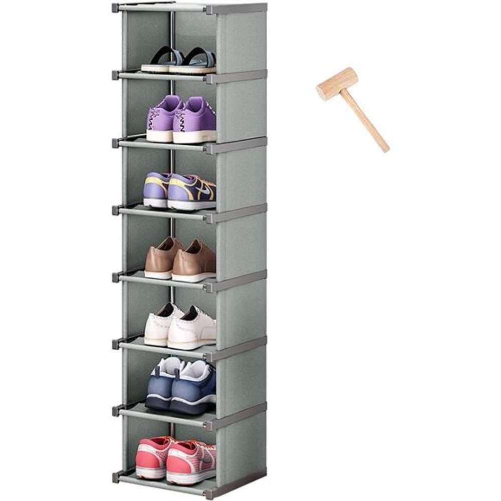 8 Tiers Shoe Rack Vertical Narrow Shoe Storage Shelf Organizer Space Saving